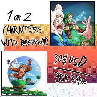 1-2 Characters With Background